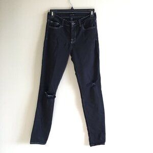 J BRAND indigo will bleed‎ Slim jeans distressed Womens Size 27 Dark Wash